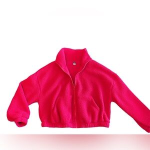 Old Navy Bright Pink Fleece Zip up Jacket